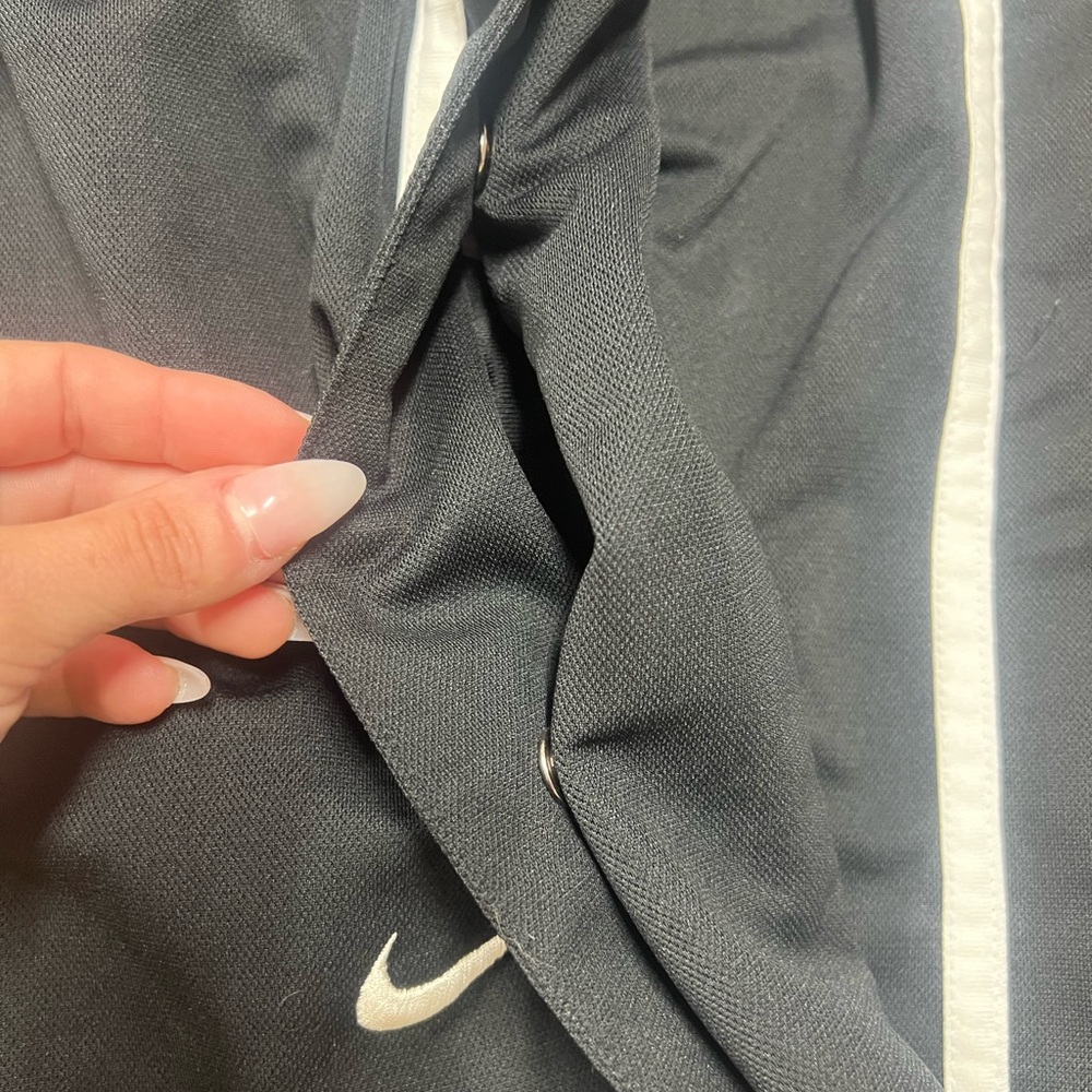 Nike black and white track snap off pants - Picture 4 of 6